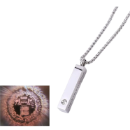 Ayatul Kursi 3D Bar Necklace Islamic Pendant Eid Gift Ramadan Gift - Silver