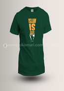 Azan Lifestyle-Islam Is The Only Hope-Carded Cotton-Half Sleeve Dawah T-shirt for Men- AT130-B. Green