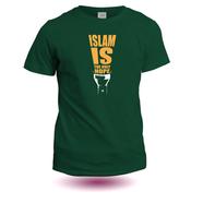 Azan Lifestyle Islam Is The Only Hope Carded Cotton Half Sleeve Dawah T-shit for Men (AT130 Forrest Green M Size)