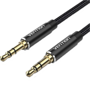 BAWBJ Cotton Braided 3.5mm Male to Male Audio Cable 5M Black Aluminum Alloy Type