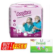 BUY 1 Aspire Premium Unisex Adult Diaper (M Size) (71-107 cm) (8pcs) GET 1 Zerova Powder for Suspension (30 Sachets) FREE
