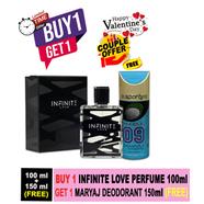 BUY 1 Infinite Love Perfume 100ml GET 1 Maryaj Deodorant 150ml FREE