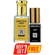 BUY 1 SREEZON Premium Shahi Oudh Attar-3 ml GET 1 SREEZON Zarf For Men Attar-3.5 ml FREE