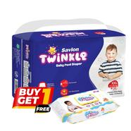  BUY 1 Savlon Twinkle Baby Pant System Baby Diape (XXL Size) (34pcs) GET 1 Savlon Twinkle Baby Wipes Pouch 120pcs FREE