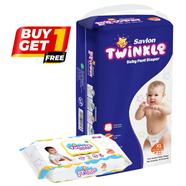 BUY 1 Savlon Twinkle Baby Pant System Baby Diape (XL Size) (12-20 kg) (44pcs) GET 1 Savlon Twinkle Baby Wipes Pouch 120pcs FREE
