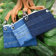 Baah Country Roads Jute Sleeve And Baah's Upcycled Denim Cross Body Purse icon