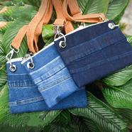 Baah Country Roads Jute Sleeve And Baah's Upcycled Denim Cross Body Purse