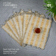 Baah Gold Dust Jute Braided Placemat-set of 6