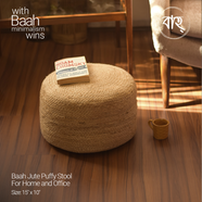Baah Jute Puffy Stool For Home and OfficeBaah Jute Puffy Stool For Home and Office