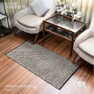 Mediterranean Black Handmade Natural Jute Rug 4x2 Feet