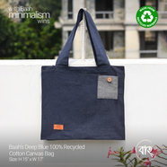 Baah's Deep Blue 100Percent Recycled Cotton Canvas Bag