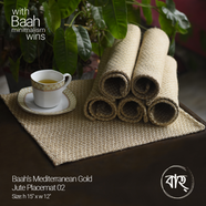 Baah’s Mediterranean Gold Jute Placemat 02 (set of six)