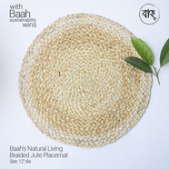Baah’s Natural Living Braided Jute Placemat – 12″dia (set of six)