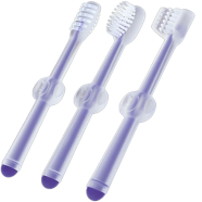 Baby Hand brush Children's Silica Gel Dimensional Body Milk for Training Toothbrush Set, Safe Silicone Brush Soft-bristled Teether - 3 Pcs Set icon