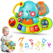 Baby Piano Toys 6 to 12 Months, Musical Toys Elephant Piano Keyboard for Toddlers 1-3, Light Up Educational Electronic Learning Toys Birthday Gift for 1 Years Olds Kids Boys Girls