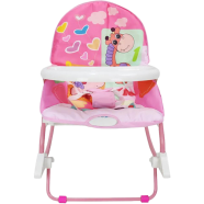 Baby Rocker Portable Rocking Chair 2 in 1 Musical Infant to Toddler Rocker Dining Chair - 8169 (Pink)