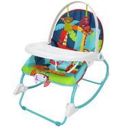 Baby Rocker Portable Rocking Chair 2 in 1 Musical Infant to Toddler Rocker Dining Chair - 8166 (Blue)