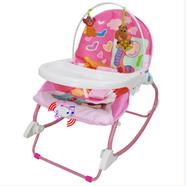 Baby Rocker Portable Rocking Chair 2 in 1 Musical Infant to Toddler Rocker Dining Chair - 8169 (Pink)