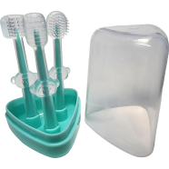 Baby Toothbrush Baby Tongue Cleaner for 0-18 Months 3 Pcs Set Tiffany Multicolor