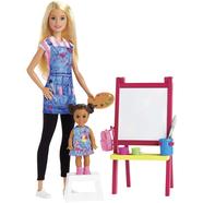 ​Barbie Art Teacher Playset with Blonde Doll, Toddler Doll, Easel and Accessories - GJM29