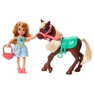 Barbie Club Chelsea Doll and Horse 6-Inch Blonde Wearing Fashion and Accessories Gift for Kids