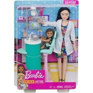 Barbie Dentist Doll, Blonde and Playset with Blonde Patient Small Doll, Sink, Chair and More, Career-Themed Toy - FXP16