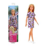 Barbie Doll Blonde Hair Fashionista Wearing Dress with Pink Hearts and shoes