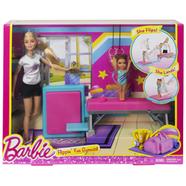 Barbie Doll as Gymnastic Teacher with Balance Beam and Student
