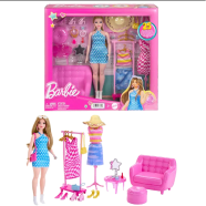 Barbie HPL78 Fashion Set with Doll and Wardrobe Set