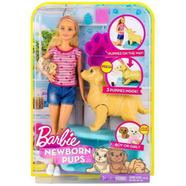 Barbie Newborn Pups Doll And Pets Playset, Pet Dog Gives Birth To Puppies, Blonde - 