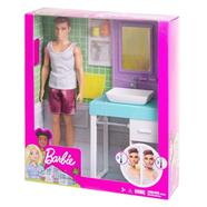 Barbie Shaving Fun Ken Doll With Sink/Vanity FYK53