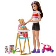 Barbie Skipper Babysitters Inc. Feeding Playset with Dolls, High Chair, Tricycle and Food - GHV87