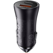 Baseus Golden Contactor Max Dual Fast Car Charger 60W Dark Gray - CGJM000113 image