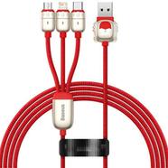 Baseus One-for-Three Data Cable USB to M L C (CASX010009) – Red Color