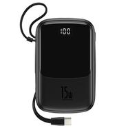Baseus Q pow Digital Display 3A Power Bank 10000mAh With Type-C Cable (PPQD-A01)-Black