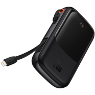 Baseus Qpow Pro 20000mAh 20W Digital Display Power Bank With Built-In Lightning Cable
