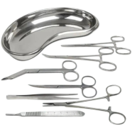 Basic Minor Surgery Kit Steel Kidney Tray Surgical Instruments Set - 8 Pcs