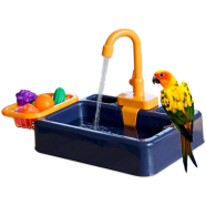Bath Tub Bathing Pet Bird House Bathtub Toy with Faucet Accessory Storage Box Budgie Auto Feeder Bowl