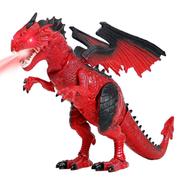 Battery Operated Walking Fire Dragon Toy with Shaking Head, Light Up Eyes and Sounds - RI RS6139