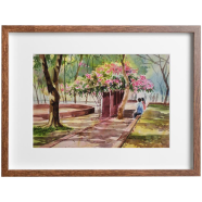 Beauty of Dhanmondi Lake Watercolor - (20x16)inches