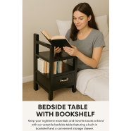 Bed Side Table With Bookshelf icon
