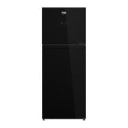 BEKO Top Mount Refrigerator | 340 Ltr | Black Glass Door (BOREF-B3RDNR37ZGB)