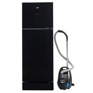 Beko Top Mount Refrigerator | 375 Ltr | Black Glass Door Plus Vacuum Cleaner | BOREF-B3RDNR40ZGB