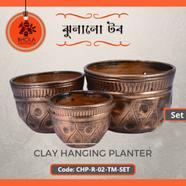 Bhola Mritshilpa Clay Hanging Planter - CHP-R-02-TM-Set