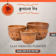 Bhola Mritshilpa Clay Hanging Planter - CHP-R-07-NC-Set