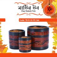 Bhola Mritshilpa Clay Nakshi Tub - TB-R-32-PC-Set