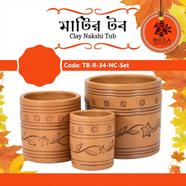 Bhola Mritshilpa Clay Nakshi Tub - TB-R-34-NC-Set