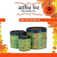 Bhola Mritshilpa Clay Nakshi Tub - TB-R-33-MX-Set