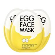 Bioaqua Smooth Moisturizing Egg Facial Mask Oil Control Pores Whitening Brighten Mask Skin Care - 3 Pcs