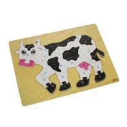Black/White Cow Alphabetical Puzzle For Kids (ZKB070)